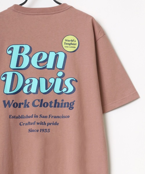 BEN DAVIS(ベンデイビス)の「BEN DAVIS/ベンデイビス バックプリント イラスト オーバルロゴ Tシャツ(Tシャツ/カットソー・メンズ・ホワイト/ブラック/パープル/グレイッシュブルー/グレー系その他/ホワイト系その他/グリーン系その他/ピンク系その他・M/L/XL)」の8枚目の写真