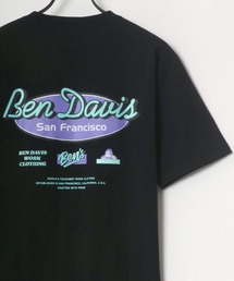BEN DAVIS/ベンデイビス バックプリント イラスト オーバルロゴ Tシャツ