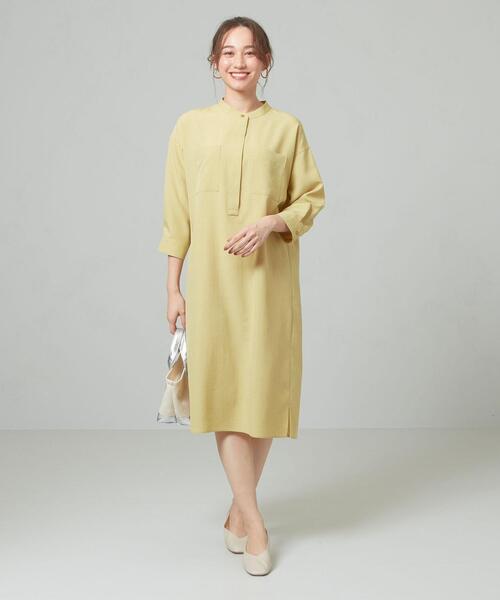 closet story(クローゼットストーリー)の「<closet story>□タンブラー サイドスリット ワンピース -手洗い可能-(ワンピース・レディース・ライトグレー/ネイビー/イエロー・FREE)」の1枚目の写真