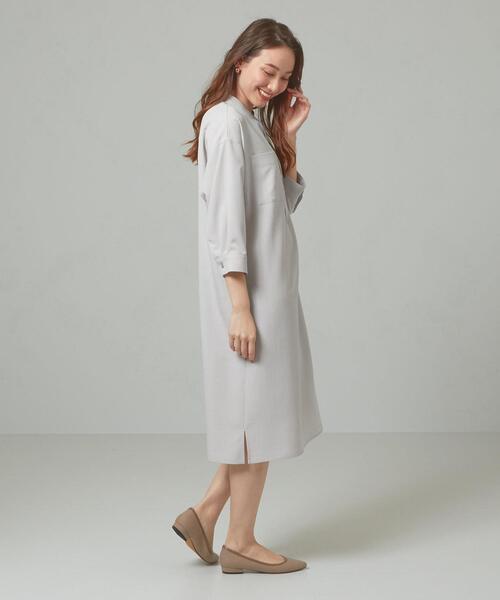 closet story(クローゼットストーリー)の「<closet story>□タンブラー サイドスリット ワンピース -手洗い可能-(ワンピース・レディース・ライトグレー/ネイビー/イエロー・FREE)」の2枚目の写真