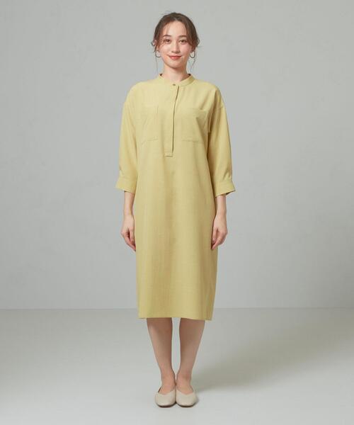 closet story(クローゼットストーリー)の「<closet story>□タンブラー サイドスリット ワンピース -手洗い可能-(ワンピース・レディース・ライトグレー/ネイビー/イエロー・FREE)」の4枚目の写真