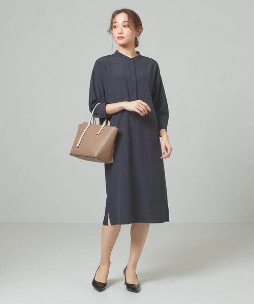 closet story(クローゼットストーリー)の「<closet story>□タンブラー サイドスリット ワンピース -手洗い可能-(ワンピース・レディース・ライトグレー/ネイビー/イエロー・FREE)」の15枚目の写真