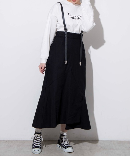 WEGO（ウィゴー）の「WEGO/ウエスタンバックルサス付きスカート（スカート・レディース・ブラック・FREE）」の10枚目の写真