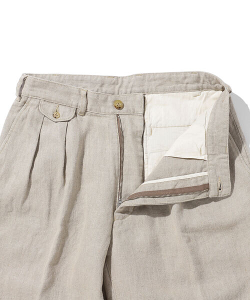 BEAMS PLUS(ビームスプラス)の「BEAMS PLUS / 2プリーツ リネンパンツ(その他パンツ・メンズ・ベージュ/ネイビー/オリーブ・LARGE/X-LARGE/X-SMALL/MEDIUM/SMALL)」の8枚目の写真