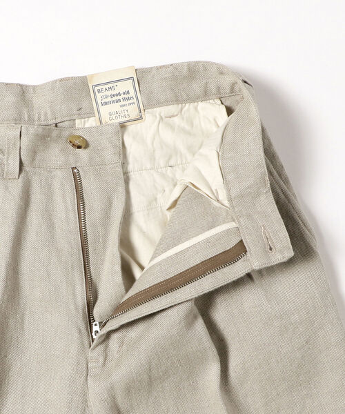 BEAMS PLUS(ビームスプラス)の「BEAMS PLUS / 2プリーツ リネンパンツ(その他パンツ・メンズ・ベージュ/ネイビー/オリーブ・LARGE/X-LARGE/X-SMALL/MEDIUM/SMALL)」の15枚目の写真