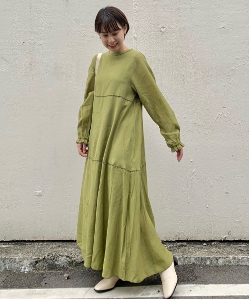 Kastane カスタネ のファッション ワンピース 楊柳ティアードハシゴレースワンピース ワンピース