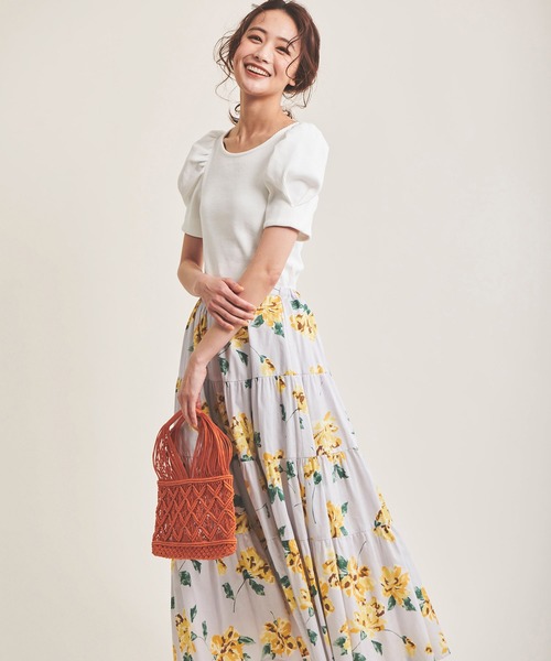 The Virgnia(ザ ヴァージニア)の「パフスリーブカットトップス(Tシャツ/カットソー・レディース・ブラック/オフホワイト・FREE)」の6枚目の写真