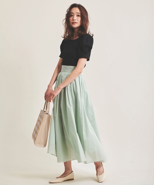 The Virgnia(ザ ヴァージニア)の「パフスリーブカットトップス(Tシャツ/カットソー・レディース・ブラック/オフホワイト・FREE)」の8枚目の写真