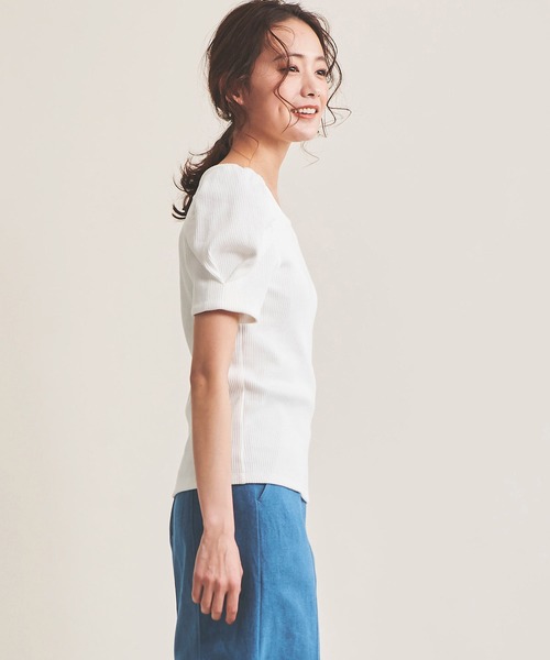 The Virgnia(ザ ヴァージニア)の「パフスリーブカットトップス(Tシャツ/カットソー・レディース・ブラック/オフホワイト・FREE)」の7枚目の写真