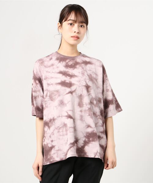 MANASTASH（マナスタッシュ）の「MANASTASH/マナスタッシュ　W-s TIEDYE LEAF LOGO ウィメンズタイダイリーフロゴ（Tシャツ/カットソー・レディース・ベージュ/ブラウン/グリーン・MEDIUM）」の2枚目の写真