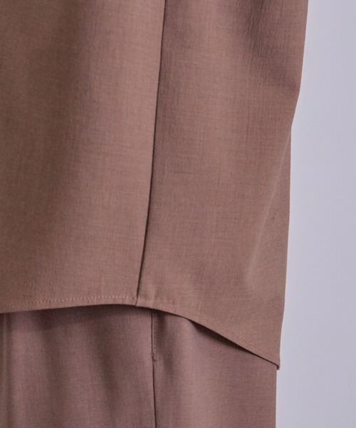 JUNRED（ジュンレッド）の「【セットアップ対応】エアリーストレッチドルマン半袖シャツ（シャツ/ブラウス・メンズ・ダークブラウン/ブルー/ライトグレー・S/M/L）」の10枚目の写真