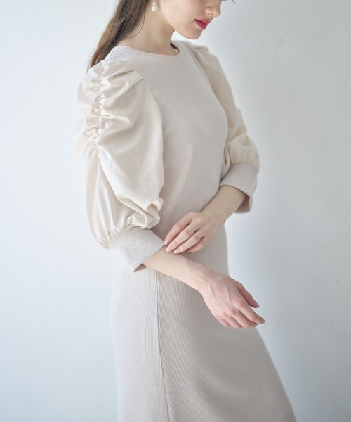 Zozo限定 パワーショルダー切り替えリブカットワンピース ワンピース Tocco Closet トッコ クローゼット のファッション通販 Zozotown