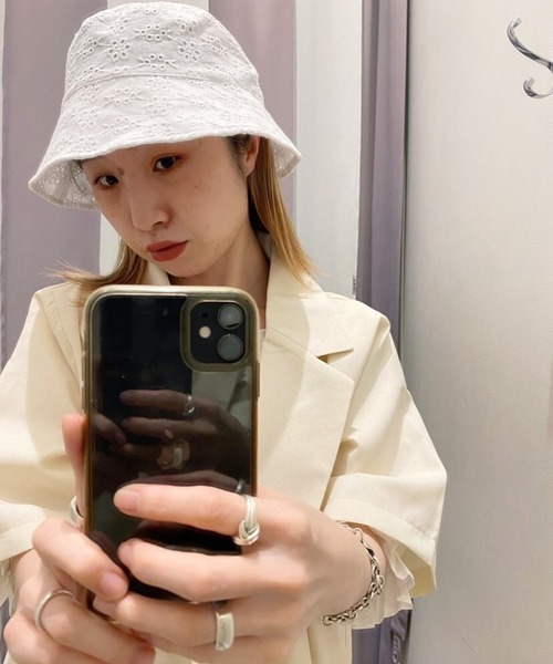 WEGO（ウィゴー）の「WEGO/コットンレースハット（ハット・レディース・ブラウン/オフホワイト/ブラック・FREE）」の2枚目の写真