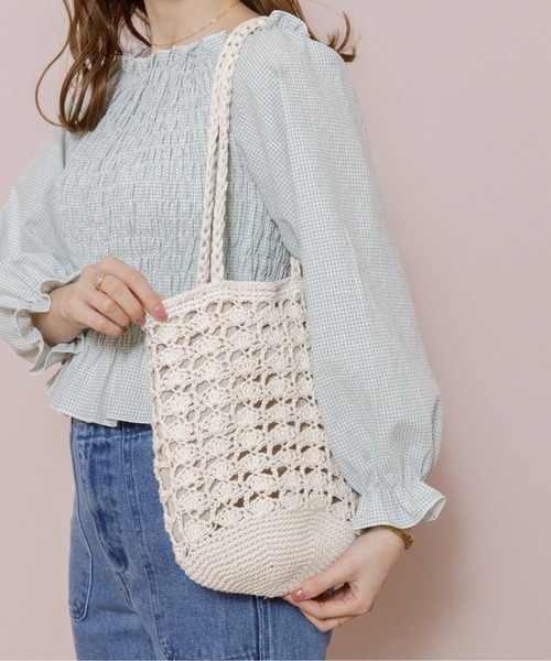 flower（フラワー）の「テンダークロシェトート（トートバッグ・レディース・ベージュ/アイボリー・FREE）」の10枚目の写真