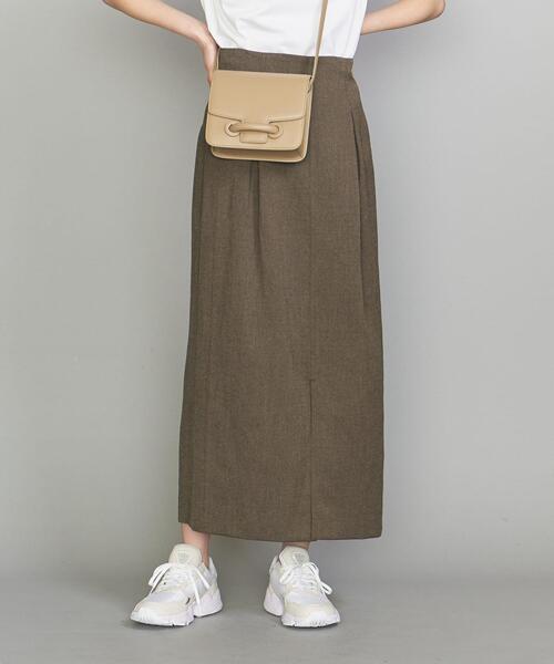 BEAUTY&YOUTH UNITED ARROWS（ビューティーアンドユースユナイテッドアローズ）の「BY タックフロントスリットスカート（スカート・レディース・ベージュ/ダークブラウン・LARGE/SMALL/MEDIUM）」の6枚目の写真