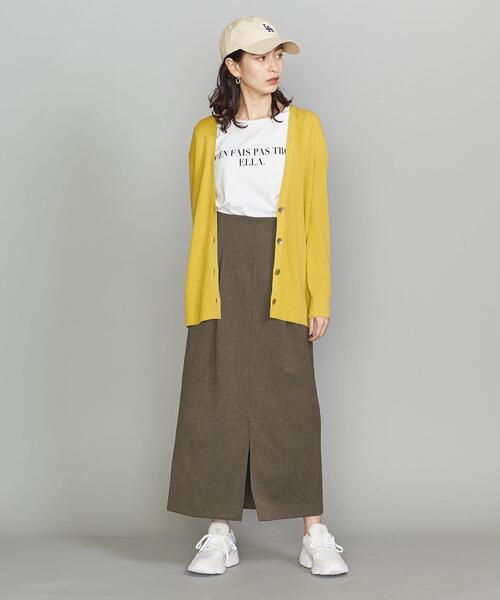 BEAUTY&YOUTH UNITED ARROWS（ビューティーアンドユースユナイテッドアローズ）の「BY タックフロントスリットスカート（スカート・レディース・ベージュ/ダークブラウン・LARGE/SMALL/MEDIUM）」の3枚目の写真