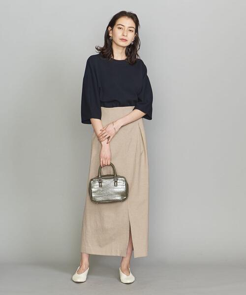 BEAUTY&YOUTH UNITED ARROWS（ビューティーアンドユースユナイテッドアローズ）の「BY タックフロントスリットスカート（スカート・レディース・ベージュ/ダークブラウン・LARGE/SMALL/MEDIUM）」の10枚目の写真