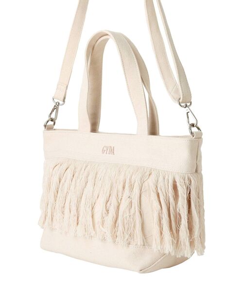 GYDA（ジェイダ）の「ロングフリンジトートバッグ（ハンドバッグ・レディース・カーキ/アイボリー・FREE）」の6枚目の写真