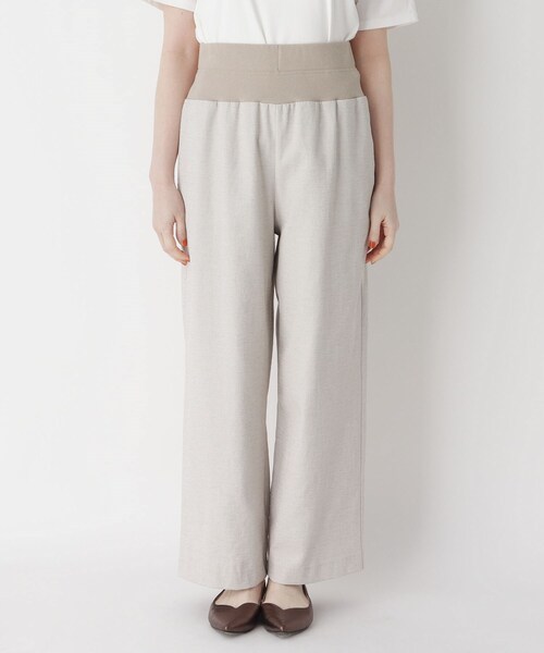 smart pink（スマートピンク）の「◆【手洗い可】楽々リネン混ワイドパンツ（その他パンツ・レディース・オフホワイト/オリーブ/ライトベージュ・09/07）」の7枚目の写真