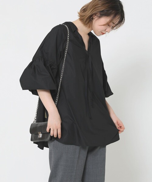 Sig FREAK'S STORE（シグフリークスストア）の「2way袖ボリュームスリーブブラウス（シャツ/ブラウス・レディース・ホワイト/ブルー/ブラック・ﾌﾘ-）」の2枚目の写真