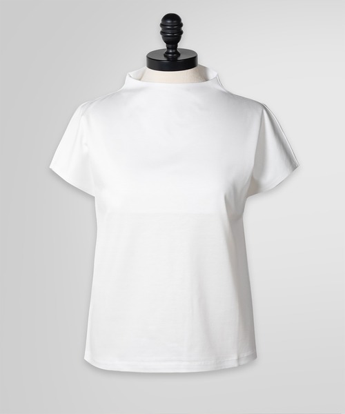 セール リヨセル Tシャツ カットソー キャップスリーブ コットン ボトルネック ボトルネック キャップスリーブ カットソー Tシャツ カットソー Brooks Brothers ブルックスブラザーズ のファッション