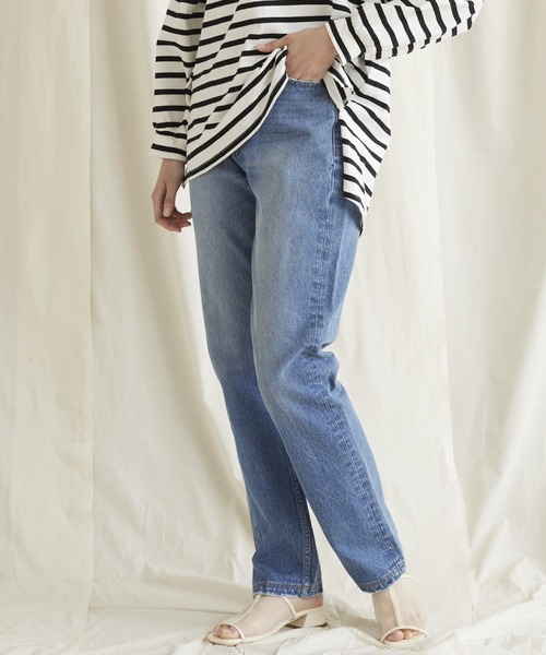 LIPSTAR（リップスター）の「11OZストレートフィットデニムパンツ（デニムパンツ・レディース・ネイビー/オフホワイト/ブルー・S/M/SS）」の3枚目の写真