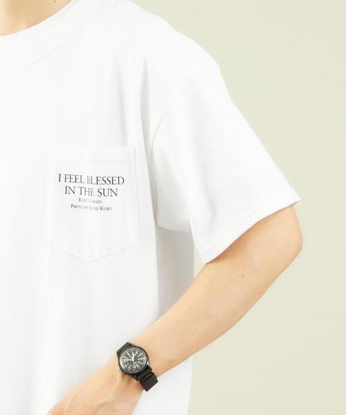 green label relaxing（グリーンレーベルリラクシング）の「[ 久保 憲司 ] KENJI KUBO カート・コバーン フォト 胸ポケット Tシャツ 03（Tシャツ/カットソー・メンズ・ホワイト・M/L）」の11枚目の写真