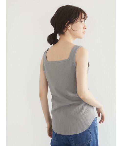 Green Parks(グリーンパークス)の「2WAY テレコタンクトップ*(タンクトップ・レディース・グレー/アイボリー/カーキ/ブラック・FREE)」の22枚目の写真