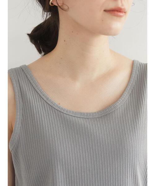 Green Parks(グリーンパークス)の「2WAY テレコタンクトップ*(タンクトップ・レディース・グレー/アイボリー/カーキ/ブラック・FREE)」の21枚目の写真