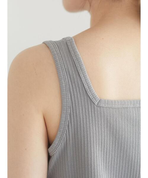 Green Parks(グリーンパークス)の「2WAY テレコタンクトップ*(タンクトップ・レディース・グレー/アイボリー/カーキ/ブラック・FREE)」の19枚目の写真