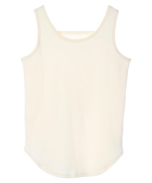 Green Parks(グリーンパークス)の「2WAY テレコタンクトップ*(タンクトップ・レディース・グレー/アイボリー/カーキ/ブラック・FREE)」の12枚目の写真
