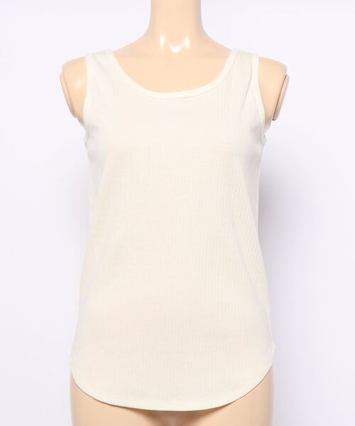 Green Parks(グリーンパークス)の「2WAY テレコタンクトップ*(タンクトップ・レディース・グレー/アイボリー/カーキ/ブラック・FREE)」の5枚目の写真