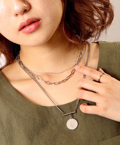 Ree&Mee（リーアンドミー）の「Ree＆Mee アンティーク 3連コイン ネックレス（ネックレス・メンズ・シルバー・FREE）」の14枚目の写真