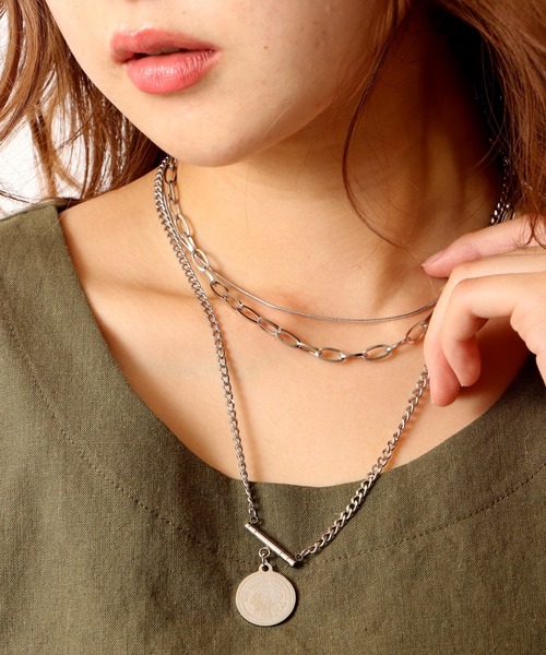 Ree&Mee（リーアンドミー）の「Ree＆Mee アンティーク 3連コイン ネックレス（ネックレス・メンズ・シルバー・FREE）」の15枚目の写真