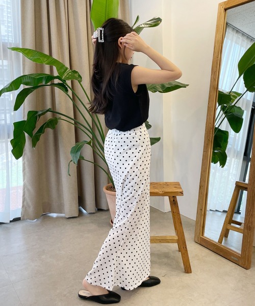 CEMONEMO（セモネモ）の「ドット マーメイド フレアスカート（スカート・レディース・ホワイト/ブラック・FREE）」の6枚目の写真