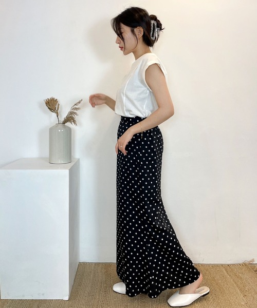 CEMONEMO（セモネモ）の「ドット マーメイド フレアスカート（スカート・レディース・ホワイト/ブラック・FREE）」の13枚目の写真
