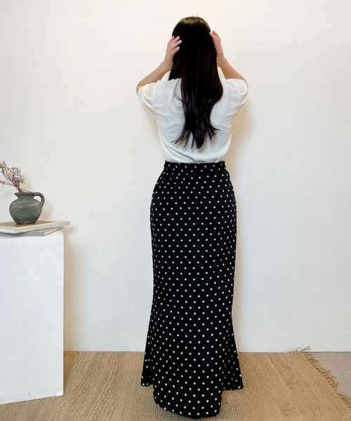 CEMONEMO（セモネモ）の「ドット マーメイド フレアスカート（スカート・レディース・ホワイト/ブラック・FREE）」の14枚目の写真