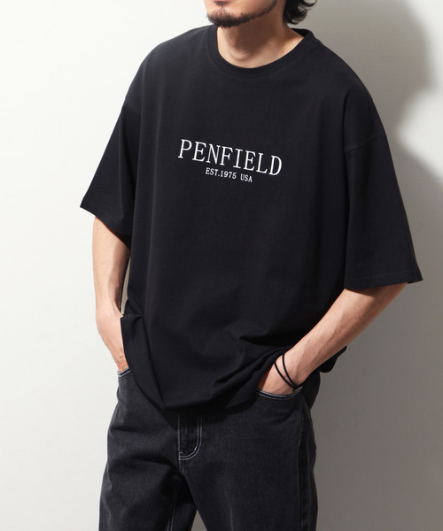 PEN FIELD（ペンフィールド）の「【別注】【PEN FIELD】 センターシンプルロゴプリントオーバーサイズ半袖Tシャツ（Tシャツ/カットソー・レディース・ブラック/ネイビー/カーキ/ホワイト×レッド/ホワイト×ブラック/オートミール・MEDIUM/LARGE/X-LARGE）」の11枚目の写真
