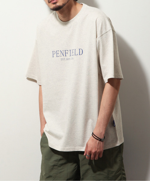 PEN FIELD（ペンフィールド）の「【別注】【PEN FIELD】 センターシンプルロゴプリントオーバーサイズ半袖Tシャツ（Tシャツ/カットソー・レディース・ブラック/ネイビー/カーキ/ホワイト×レッド/ホワイト×ブラック/オートミール・MEDIUM/LARGE/X-LARGE）」の10枚目の写真