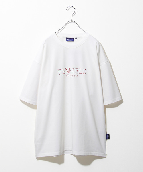 PEN FIELD（ペンフィールド）の「【別注】【PEN FIELD】 センターシンプルロゴプリントオーバーサイズ半袖Tシャツ（Tシャツ/カットソー・レディース・ブラック/ネイビー/カーキ/ホワイト×レッド/ホワイト×ブラック/オートミール・MEDIUM/LARGE/X-LARGE）」の17枚目の写真