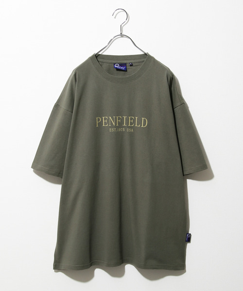PEN FIELD（ペンフィールド）の「【別注】【PEN FIELD】 センターシンプルロゴプリントオーバーサイズ半袖Tシャツ（Tシャツ/カットソー・レディース・ブラック/ネイビー/カーキ/ホワイト×レッド/ホワイト×ブラック/オートミール・MEDIUM/LARGE/X-LARGE）」の20枚目の写真