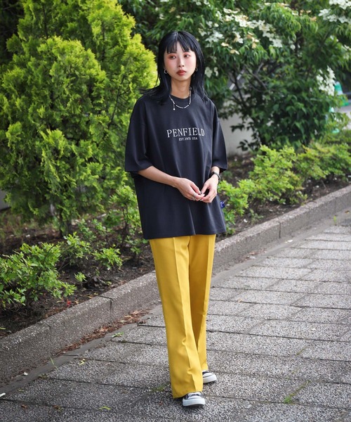 PEN FIELD（ペンフィールド）の「【別注】【PEN FIELD】 センターシンプルロゴプリントオーバーサイズ半袖Tシャツ（Tシャツ/カットソー・レディース・ブラック/ネイビー/カーキ/ホワイト×レッド/ホワイト×ブラック/オートミール・MEDIUM/LARGE/X-LARGE）」の16枚目の写真