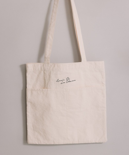 GLOBAL WORK（グローバルワーク）の「ベーシックロゴA4トート/955199（トートバッグ・レディース・パープル系その他2/オフホワイト/グレー/その他/ブラック/グリーン/ベージュ/ダークブラウン/ラベンダー・FREE）」の2枚目の写真