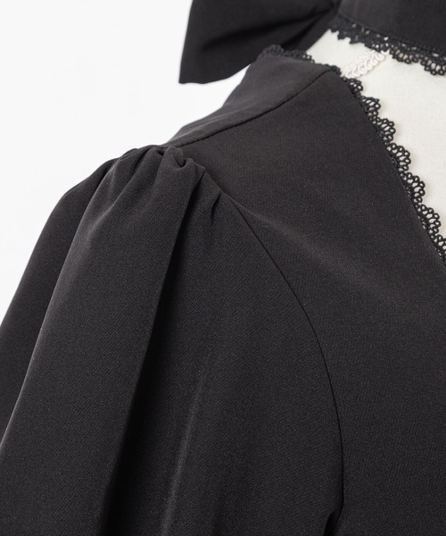 DearMyLove（ディアマイラブ）の「バルーン袖リボンリボンワンピース（ワンピース・レディース・ブラック/グレー・MEDIUM/LARGE）」の16枚目の写真