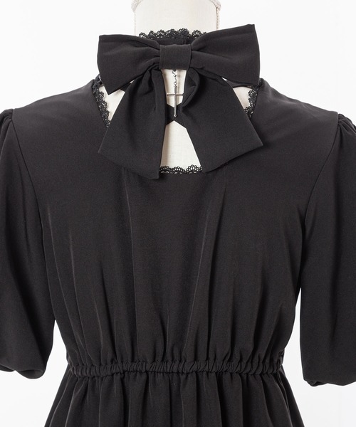 DearMyLove（ディアマイラブ）の「バルーン袖リボンリボンワンピース（ワンピース・レディース・ブラック/グレー・MEDIUM/LARGE）」の19枚目の写真