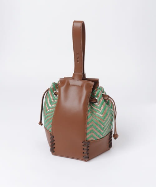 PROTCOL（プロトコル）の「PROTCOL　Hexagon Drawstring Bag（ハンドバッグ・レディース・ブラック系その他/グリーン系その他・FREE）」の2枚目の写真