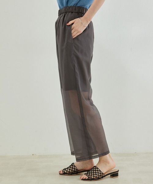 ROPE' PICNIC(ロペピクニック)の「【RENU再生ポリエステル】シアーパンツ(その他パンツ・レディース・チャコールグレー/ライトグリーン・38/40)」の3枚目の写真