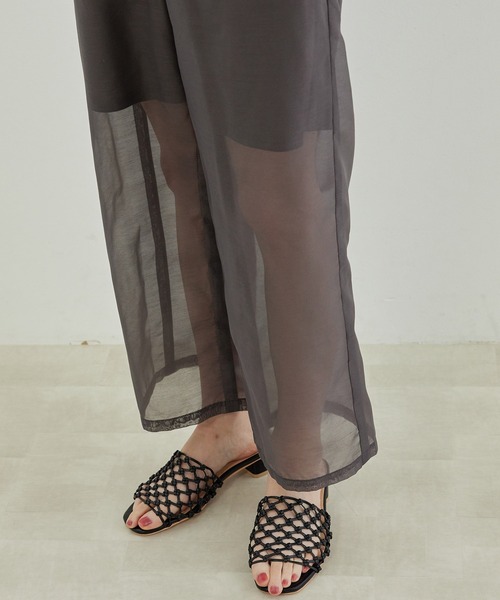 ROPE' PICNIC(ロペピクニック)の「【RENU再生ポリエステル】シアーパンツ(その他パンツ・レディース・チャコールグレー/ライトグリーン・38/40)」の10枚目の写真