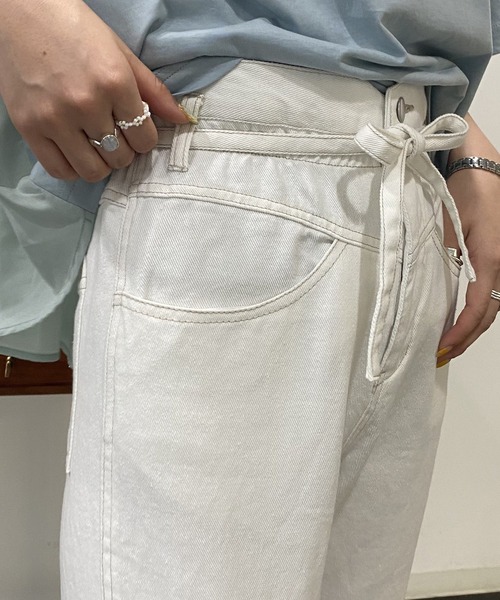 AS KNOW AS PINKY(アズノゥアズピンキー)の「アンクルフィットデニムパンツ(デニムパンツ・レディース・ケミカルウォッシュ/オフホワイト/ブラック系/ブルー・FREE)」の16枚目の写真