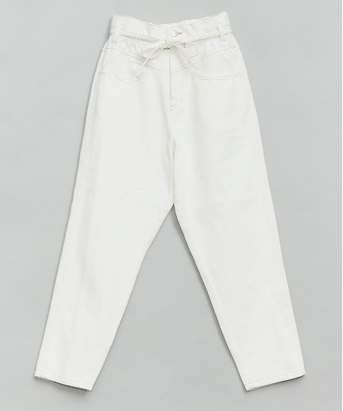 AS KNOW AS PINKY(アズノゥアズピンキー)の「アンクルフィットデニムパンツ(デニムパンツ・レディース・ケミカルウォッシュ/オフホワイト/ブラック系/ブルー・FREE)」の9枚目の写真